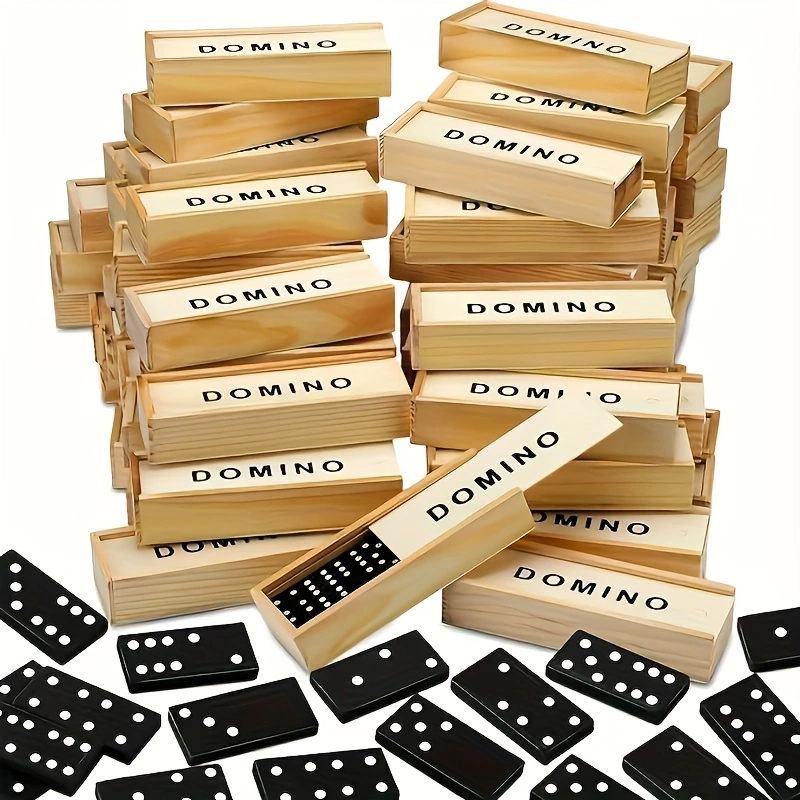 Woodworking Domino - 28pcs/box Mini Wooden Dominoes Set, Miniature