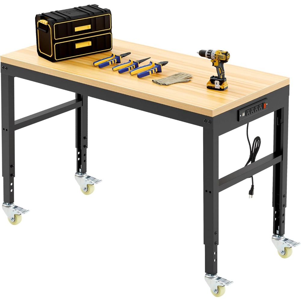 Woodworking Workbench - Adjustable Workbench, Heavy Duty Wood Work