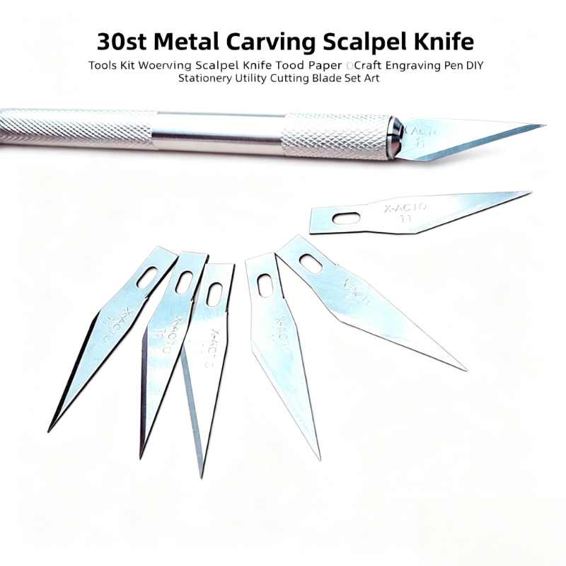 Woodworking Veneer Cutter - 30Set Engraving Scalpel Knife Kit Metal