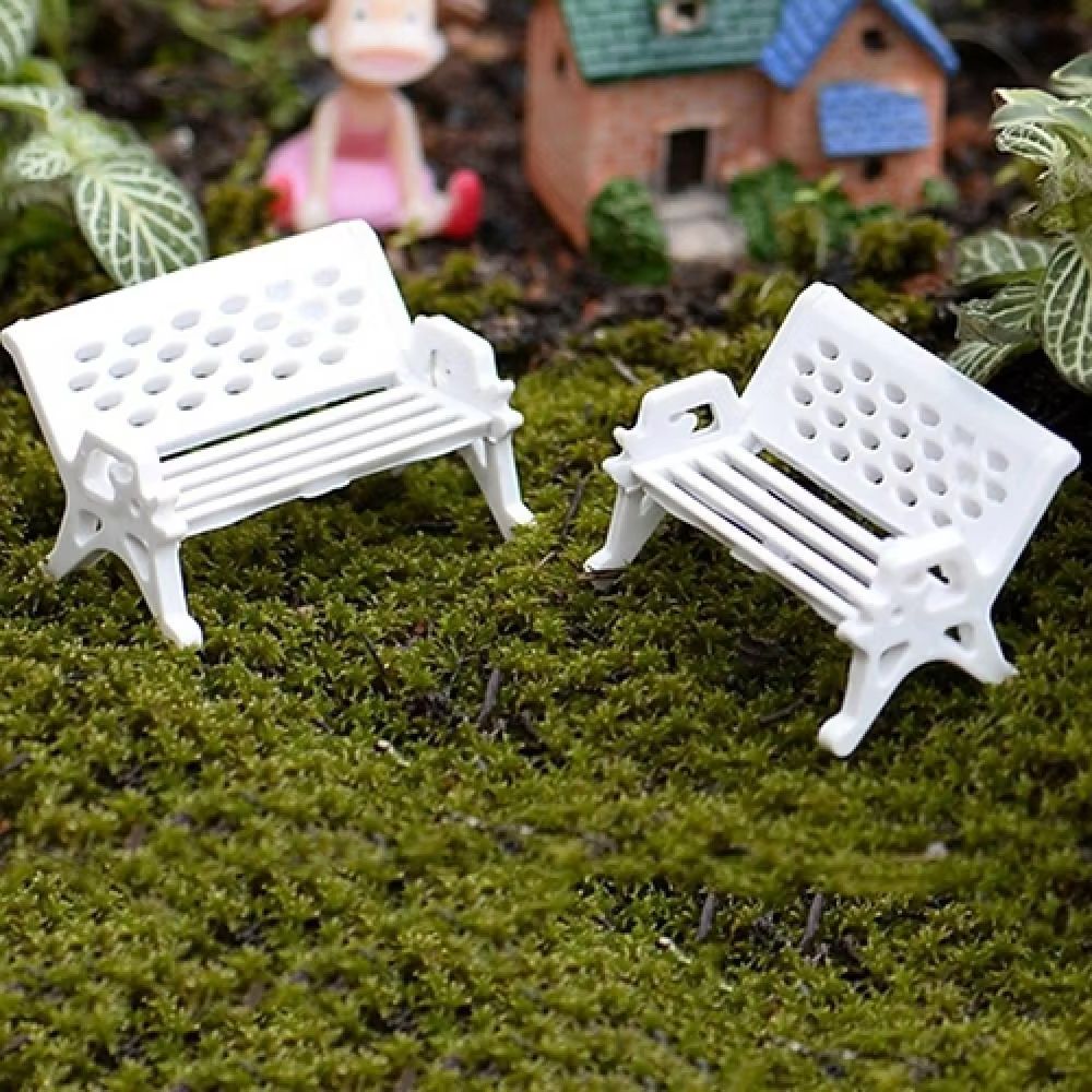2Pcs Mini Park Seat Bench Cute - Woodworking Resin ulasan dan harga