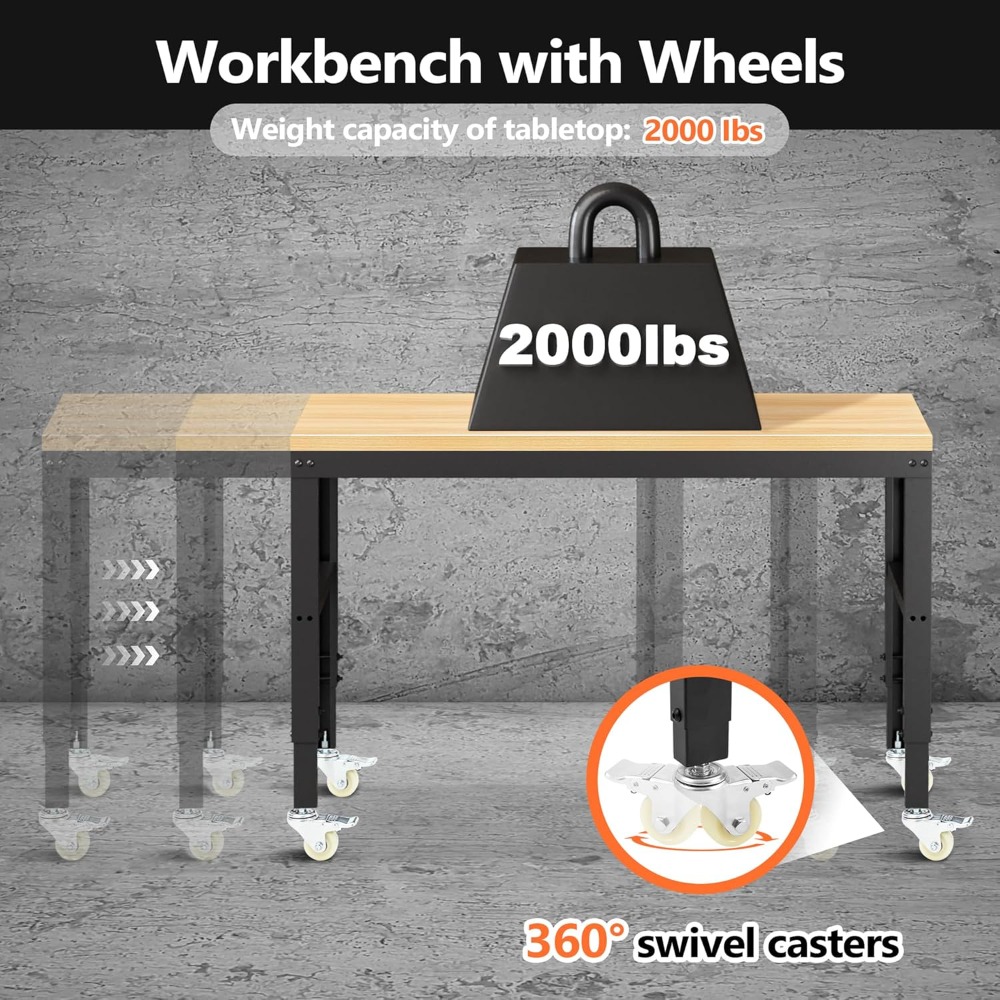 Adjustable Workbench, Heavy Du - Woodworking Workbench ulasan dan harga