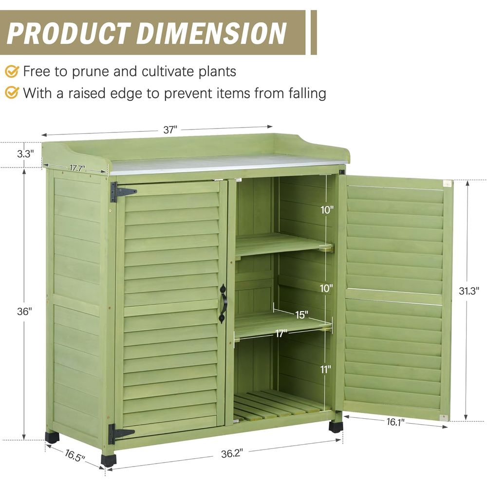 Outdoor Potting Bench with Met - Woodworking Workbench ulasan dan harga