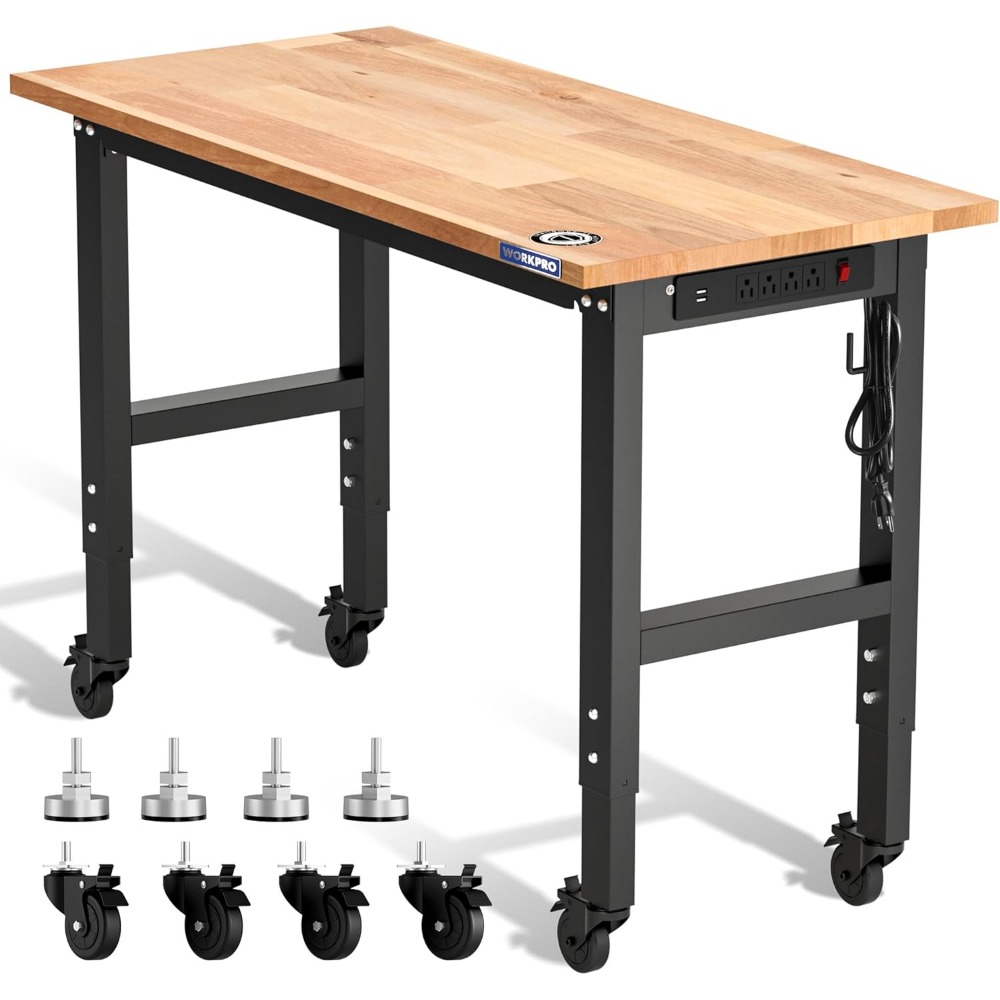 Garage Workbench, 48X22 Adjust - Woodworking Workbench ulasan dan harga