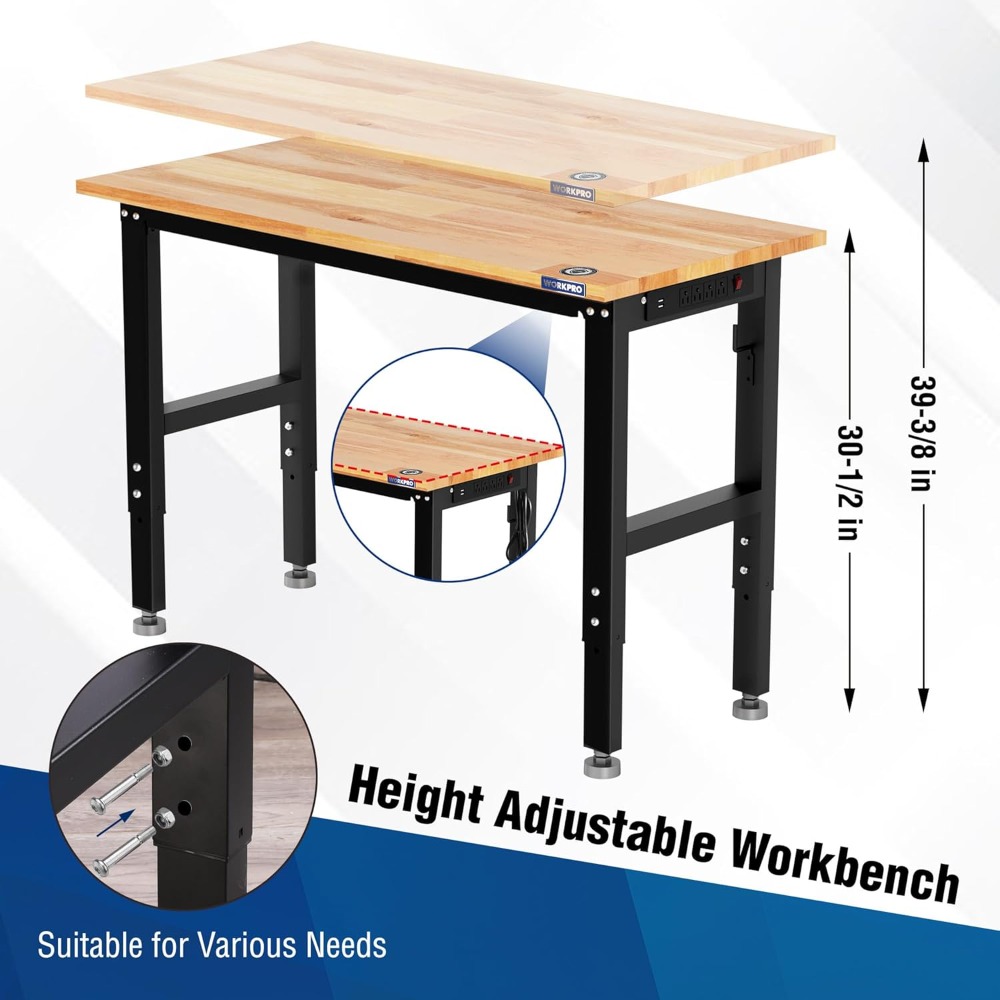 Garage Workbench, 48X22 Adjust - Woodworking Workbench ulasan dan harga