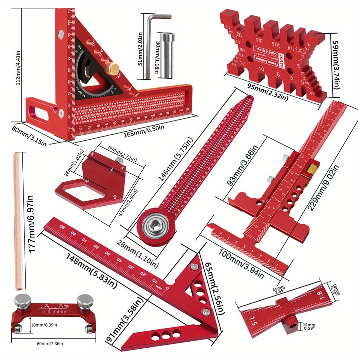 10-Piece Carpentry Measuring T - Woodworking Plans Free ulasan dan harga