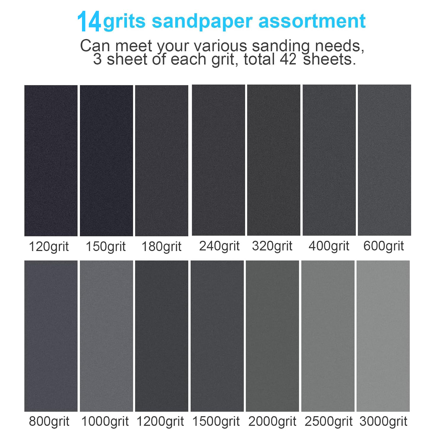42Pcs Dry Wet Sandpaper Set, 1 - Furniture And Woodworking ulasan dan harga