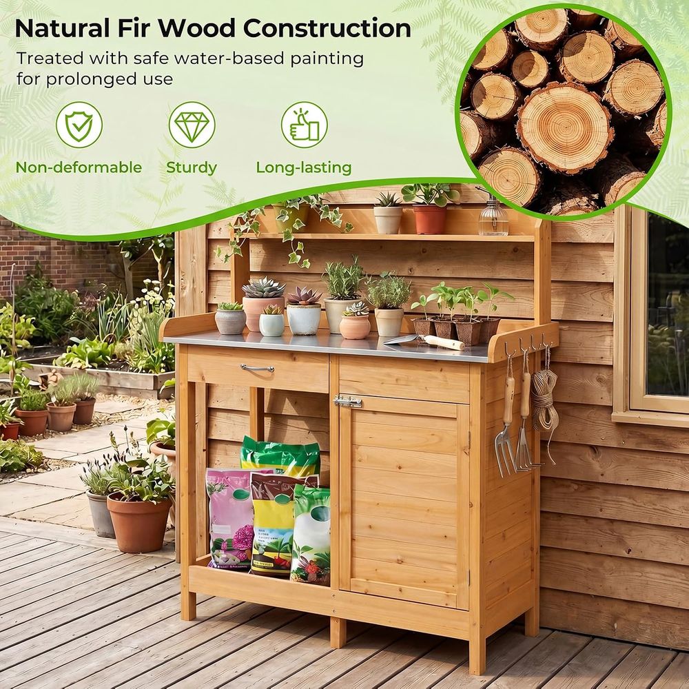Outdoor Potting Bench Table Wo - Woodworking Workbench ulasan dan harga