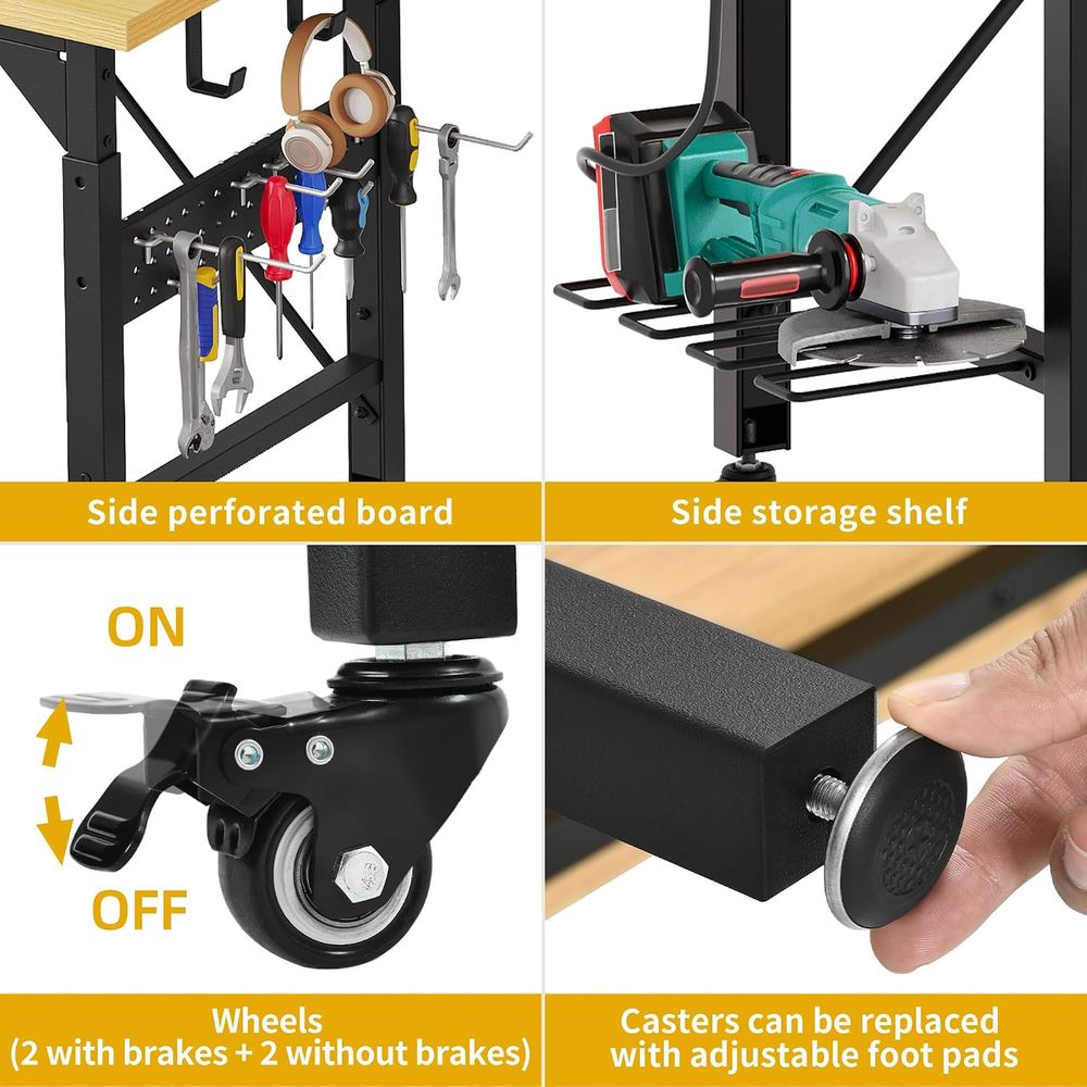 60in Heavy Duty Workbench with - Woodworking Workbench ulasan dan harga